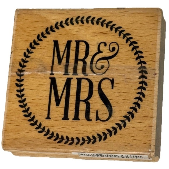 Coral Pink Arts & Crafts Rubber Stamp with Wooden Base - Picture 1 of 4